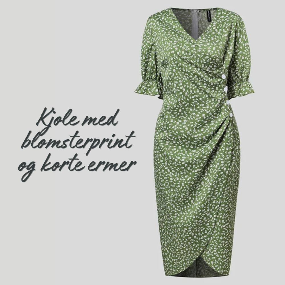 VIMEDA | Kjole med blomsterprint og korte ermer