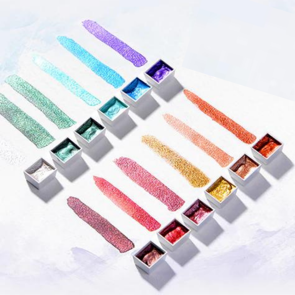 VIMEDA | Metallic Watercolor Set™ (sett med 12)