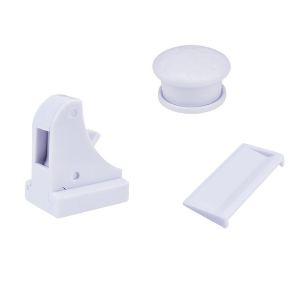 VIMEDA | Magnetic Cabinet Lock (4 låser + 1 nøkkel)