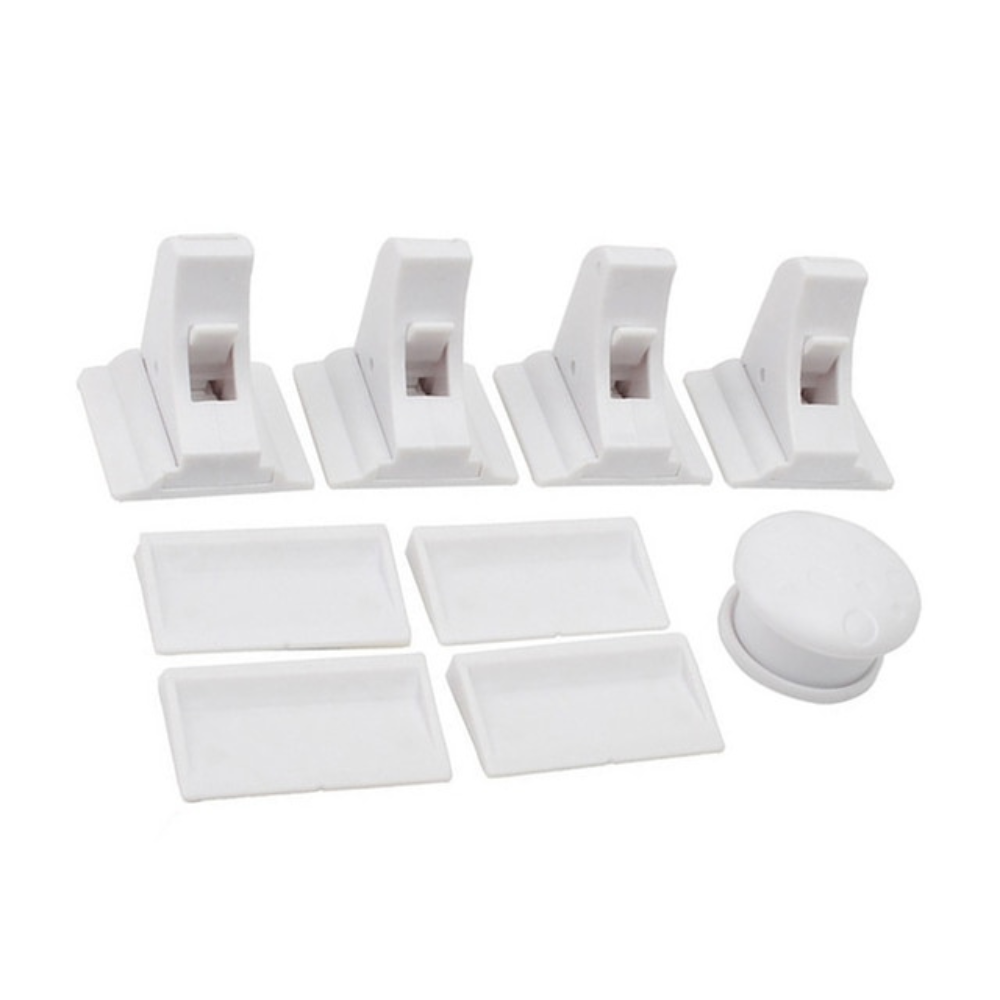 VIMEDA | Magnetic Cabinet Lock (4 låser + 1 nøkkel)