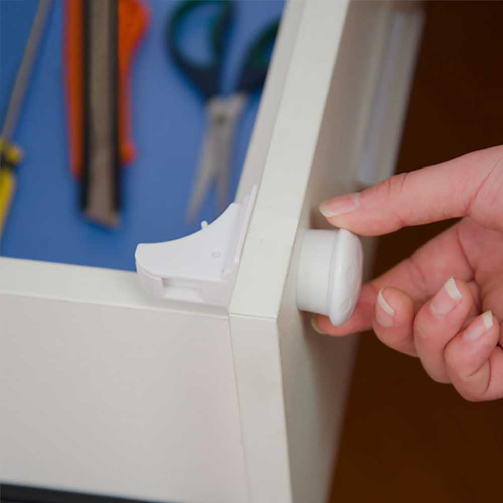 VIMEDA | Magnetic Cabinet Lock (4 låser + 1 nøkkel)