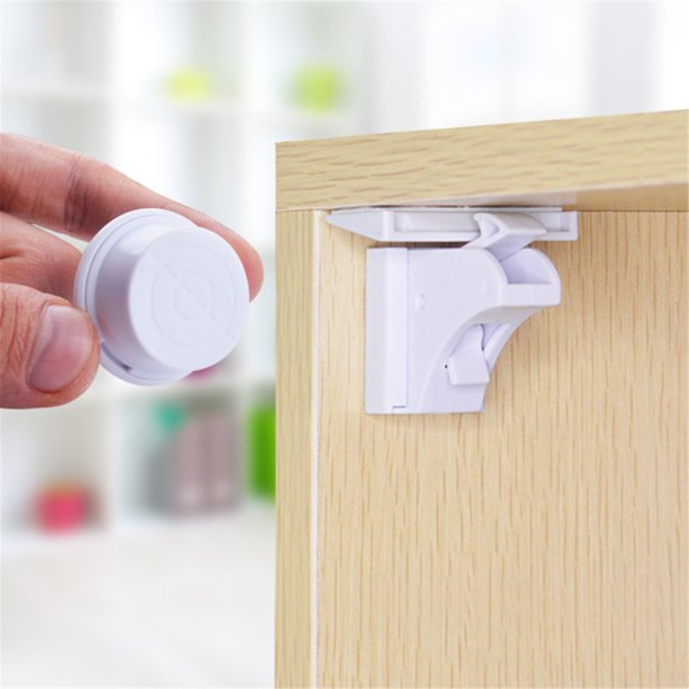 VIMEDA | Magnetic Cabinet Lock (4 låser + 1 nøkkel)
