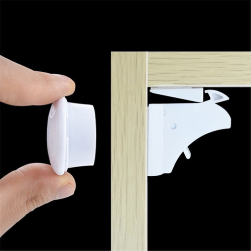 VIMEDA | Magnetic Cabinet Lock (4 låser + 1 nøkkel)
